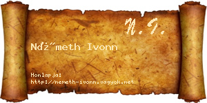 Németh Ivonn névjegykártya